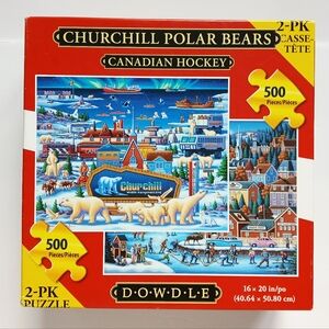 Polar Bears / Hockey 2x500-piece puzzles by Dowdle